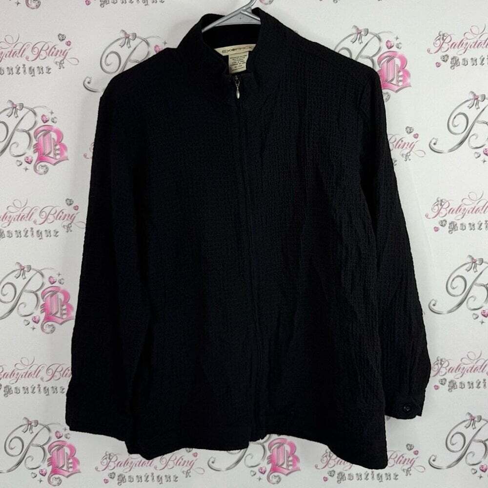Exofficio zip up coat Women's Black Textured Jacket